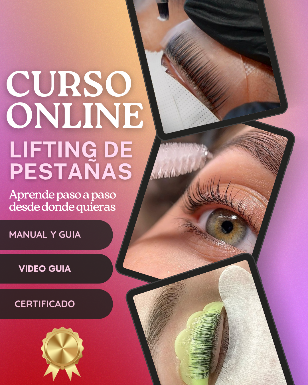 Curso Online de Lifting de Pestañas – Manual + Video + Certificado + Bonus